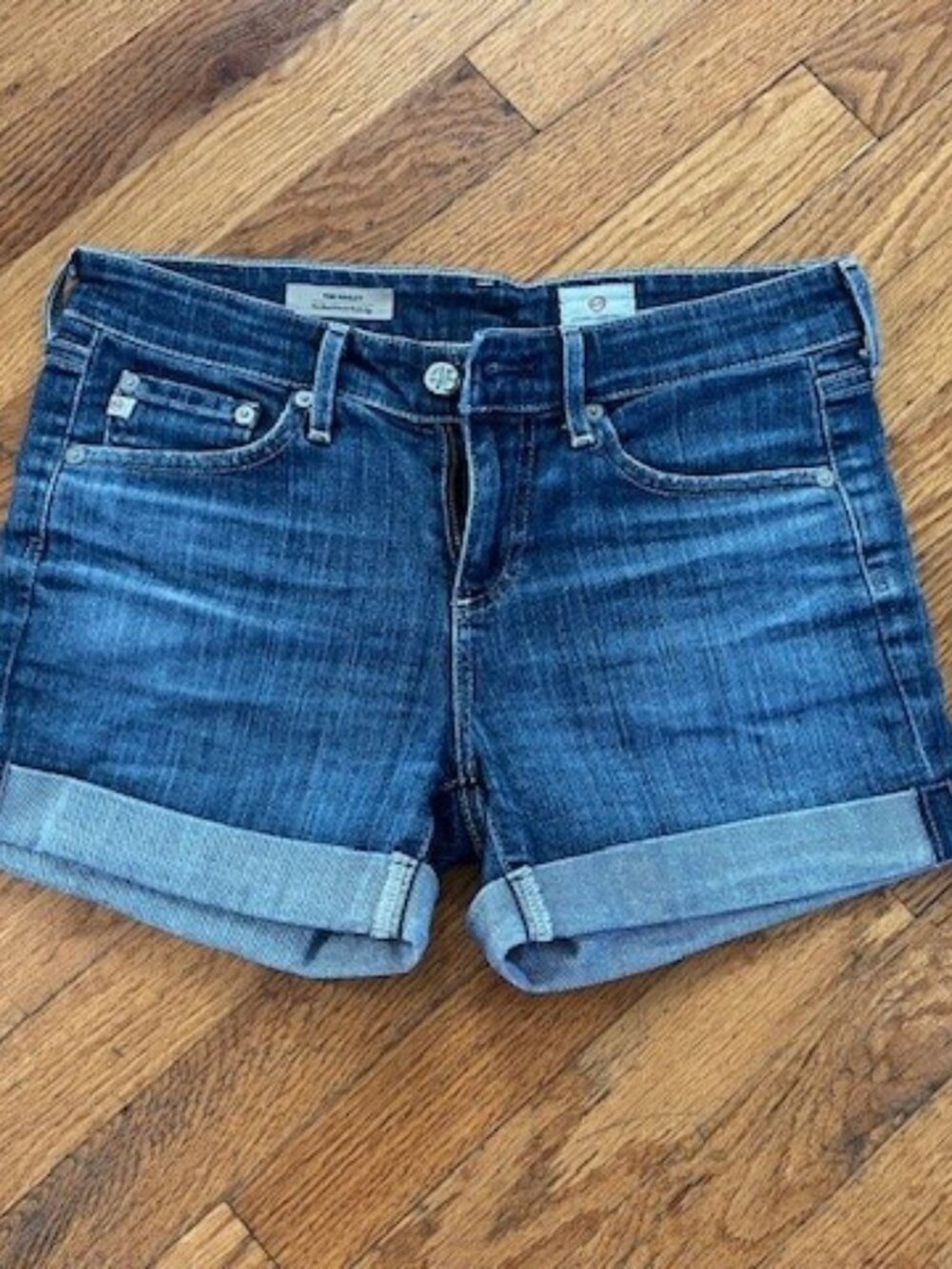 Great Condition: AG THE HALEY Ex-Boyfriend ROLL-UP Cuff JEAN SHORTS, size 24